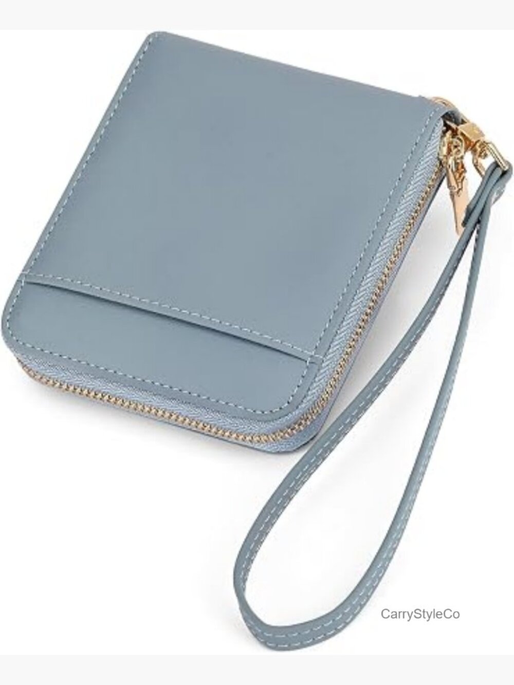 RFID Blocking Zip Around Wristlet Wallet Vegan Leather Card Holder Purse